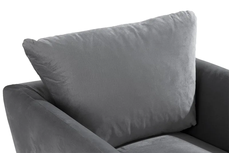 Trend Lænestol med Fodskammel - Lysegrå Velour - Møbler - Stole & lænestole - Lænestole - Lænestol med fodskammel