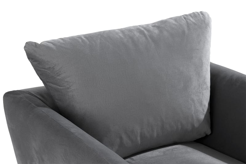 Trend Lænestol med Fodskammel - Lysegrå Velour - Møbler - Stole & lænestole - Lænestole - Lænestol med fodskammel