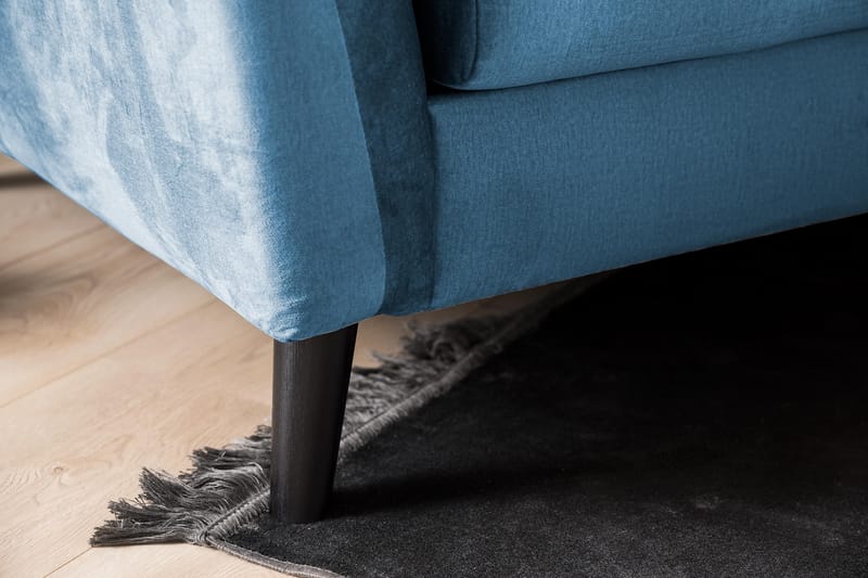Trend Lænestol med Fodskammel - Midnatsblå Velour - Lænestole - Lænestol med fodskammel
