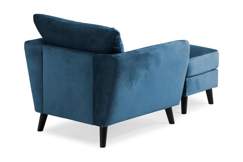 Trend Lænestol med Fodskammel - Midnatsblå Velour - Møbler - Stole & lænestole - Lænestole - Lænestol med fodskammel