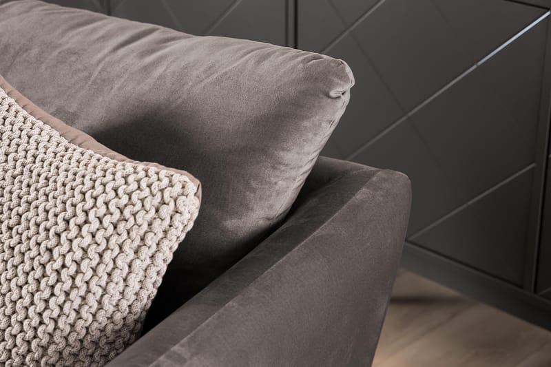 Trend Lænestol med Fodskammel - Muldvarp Velour - Møbler - Stole & lænestole - Lænestole - Lænestol med fodskammel