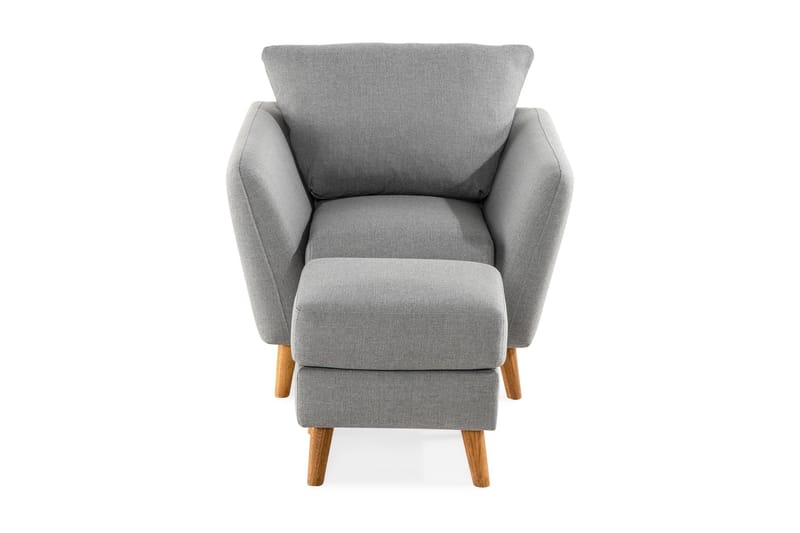 Trend Sofagruppe Lænestol med Fodskammel - Lysegrå - Møbler - Stole & lænestole - Lænestole - Lænestol med fodskammel
