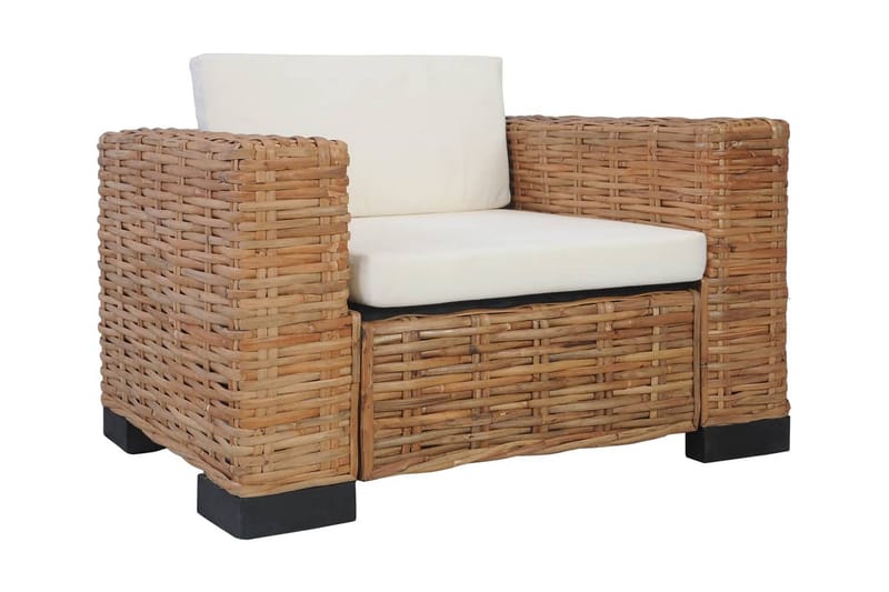 Lænestol Med Hynder Naturlig Rattan - Brun - Møbler - Stole & lænestole - Lænestole