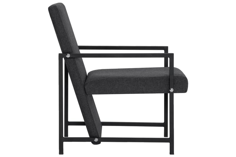 Lænestol Med Kromfødder Stof Mørkegrå - Grå - Lænestole