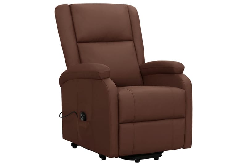 lænestol med løftefunktion kunstlæder brun - Brun - Møbler - Stole & lænestole - Lænestole - Recliner lænestol