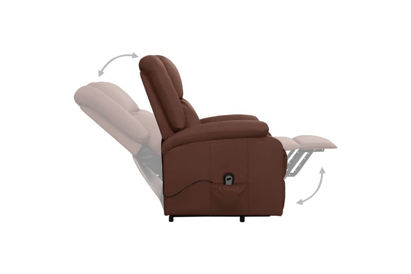 lænestol med løftefunktion kunstlæder brun - Brun - Møbler - Stole & lænestole - Lænestole - Recliner lænestol