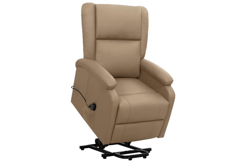 lænestol med løftefunktion kunstlæder cappuccinofarvet - Brun - Møbler - Stole & lænestole - Lænestole - Recliner lænestol