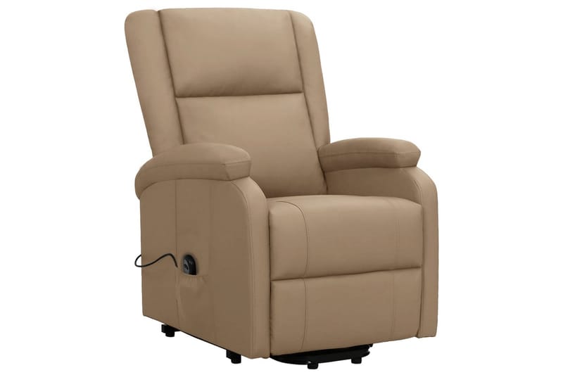 lænestol med løftefunktion kunstlæder cappuccinofarvet - Brun - Møbler - Stole & lænestole - Lænestole - Recliner lænestol