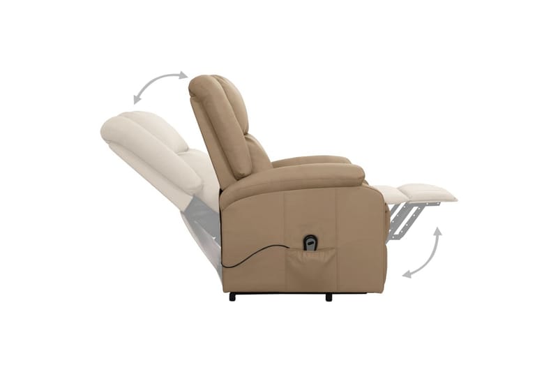lænestol med løftefunktion kunstlæder cappuccinofarvet - Brun - Møbler - Stole & lænestole - Lænestole - Recliner lænestol