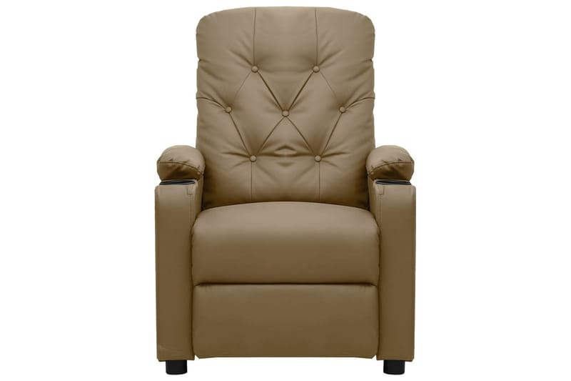 lænestol med løftefunktion kunstlæder cappuccinofarvet - Brun - Møbler - Stole & lænestole - Lænestole - Recliner lænestol