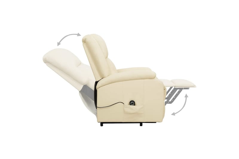 lænestol med løftefunktion kunstlæder cremefarvet - Creme - Møbler - Stole & lænestole - Lænestole - Recliner lænestol