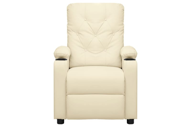 lænestol med løftefunktion kunstlæder cremefarvet - Creme - Møbler - Stole & lænestole - Lænestole - Recliner lænestol