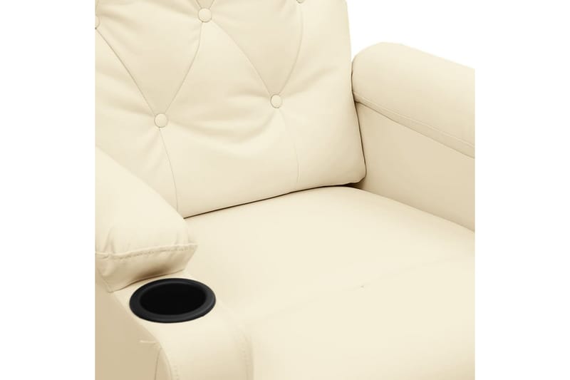 lænestol med løftefunktion kunstlæder cremefarvet - Creme - Møbler - Stole & lænestole - Lænestole - Recliner lænestol