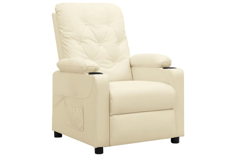 lænestol med løftefunktion kunstlæder cremefarvet - Creme - Møbler - Stole & lænestole - Lænestole - Recliner lænestol