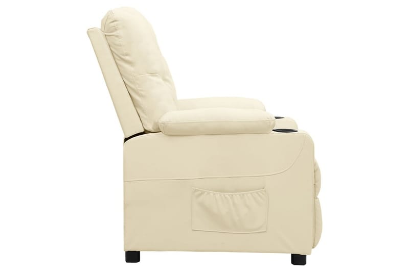 lænestol med løftefunktion kunstlæder cremefarvet - Creme - Møbler - Stole & lænestole - Lænestole - Recliner lænestol