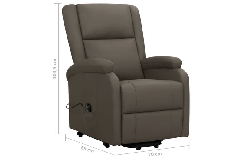 lænestol med løftefunktion kunstlæder grå - Grå - Møbler - Stole & lænestole - Lænestole - Recliner lænestol
