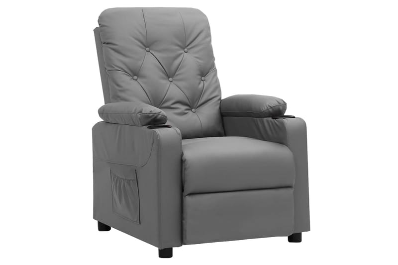 lænestol med løftefunktion kunstlæder grå - Grå - Møbler - Stole & lænestole - Lænestole - Recliner lænestol