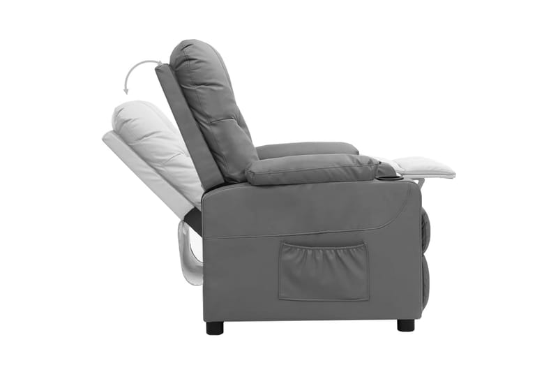 lænestol med løftefunktion kunstlæder grå - Grå - Møbler - Stole & lænestole - Lænestole - Recliner lænestol