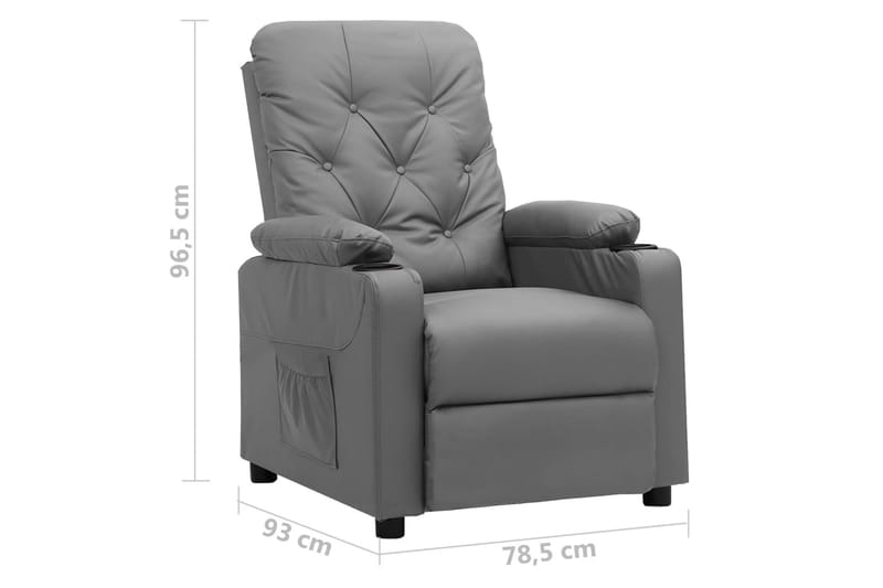 lænestol med løftefunktion kunstlæder grå - Grå - Møbler - Stole & lænestole - Lænestole - Recliner lænestol