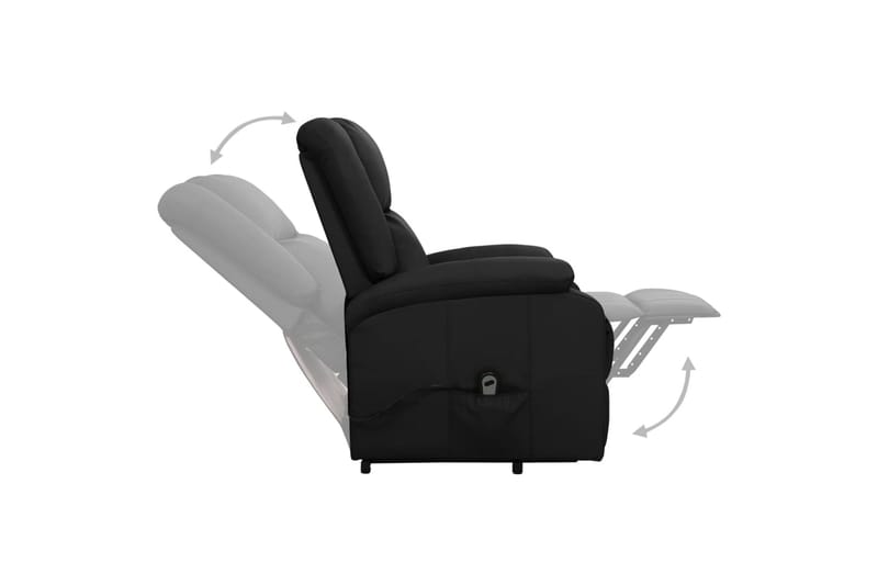 lænestol med løftefunktion kunstlæder sort - Sort - Møbler - Stole & lænestole - Lænestole - Recliner lænestol