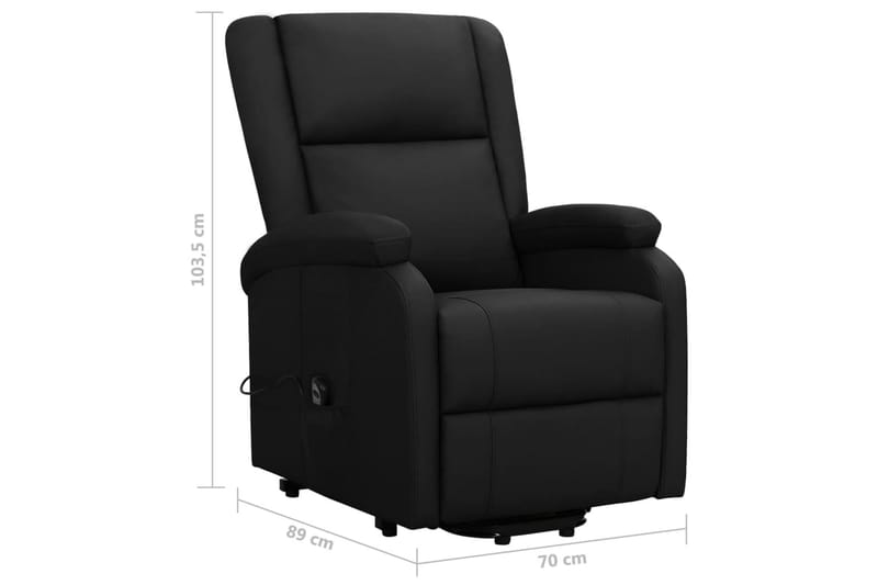 lænestol med løftefunktion kunstlæder sort - Sort - Møbler - Stole & lænestole - Lænestole - Recliner lænestol