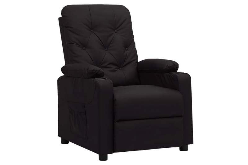 lænestol med løftefunktion kunstlæder sort - Sort - Møbler - Stole & lænestole - Lænestole - Recliner lænestol