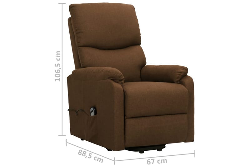 lænestol med løftefunktion stof brun - Brun - Møbler - Stole & lænestole - Lænestole - Recliner lænestol