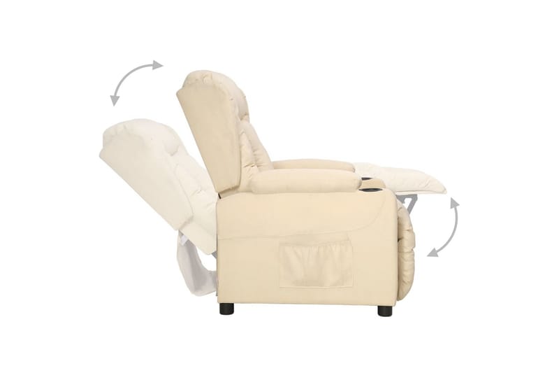 lænestol med løftefunktion stof cremefarvet - Creme - Møbler - Stole & lænestole - Lænestole - Recliner lænestol