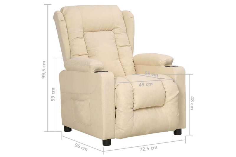 lænestol med løftefunktion stof cremefarvet - Creme - Møbler - Stole & lænestole - Lænestole - Recliner lænestol