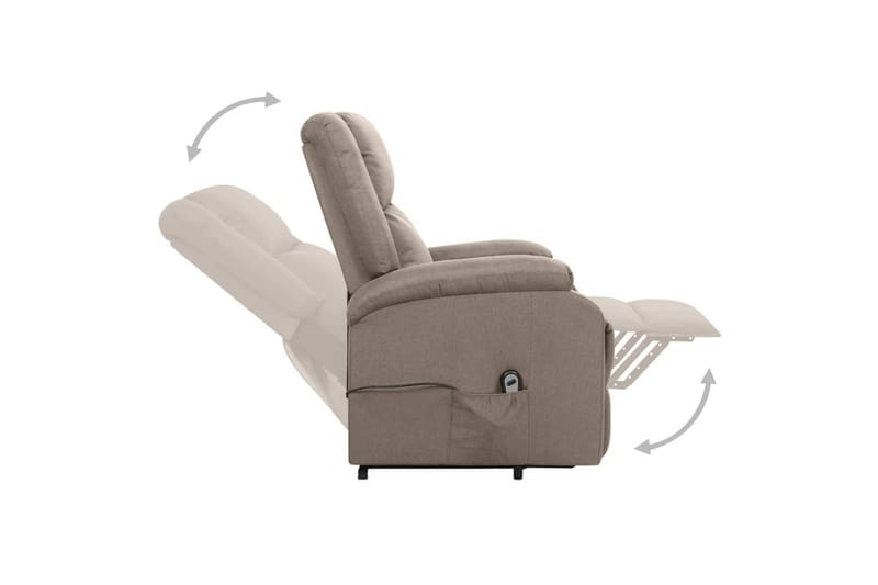 lænestol med løftefunktion stof gråbrun - Gråbrun - Møbler - Stole & lænestole - Lænestole - Recliner lænestol
