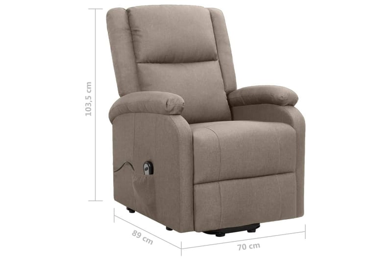 lænestol med løftefunktion stof gråbrun - Gråbrun - Møbler - Stole & lænestole - Lænestole - Recliner lænestol