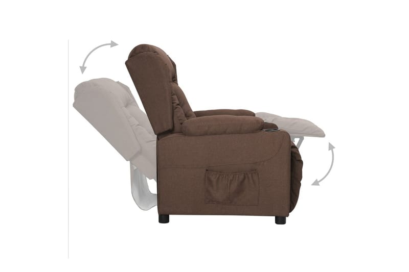lænestol med løftefunktion stof gråbrun - Gråbrun - Møbler - Stole & lænestole - Lænestole - Recliner lænestol