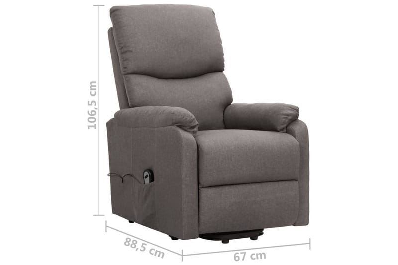 lænestol med løftefunktion stof lysegrå - Grå - Møbler - Stole & lænestole - Lænestole - Recliner lænestol