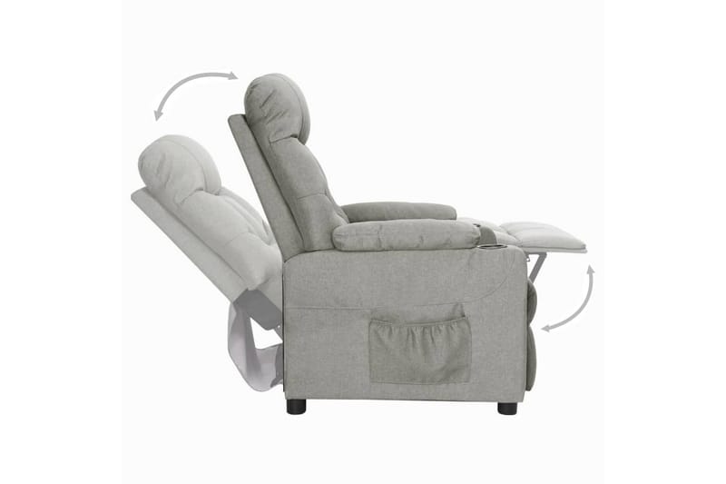 lænestol med løftefunktion stof lysegrå - Grå - Møbler - Stole & lænestole - Lænestole - Recliner lænestol