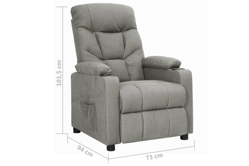 lænestol med løftefunktion stof lysegrå - Grå - Møbler - Stole & lænestole - Lænestole - Recliner lænestol