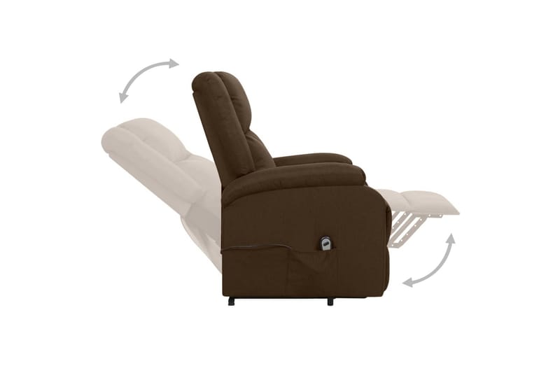lænestol med løftefunktion stof mørkebrun - Brun - Møbler - Stole & lænestole - Lænestole - Recliner lænestol