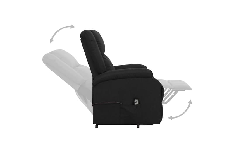 lænestol med løftefunktion stof sort - Sort - Møbler - Stole & lænestole - Lænestole - Recliner lænestol