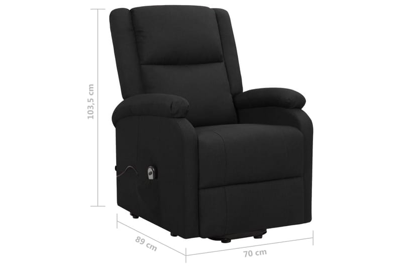 lænestol med løftefunktion stof sort - Sort - Møbler - Stole & lænestole - Lænestole - Recliner lænestol