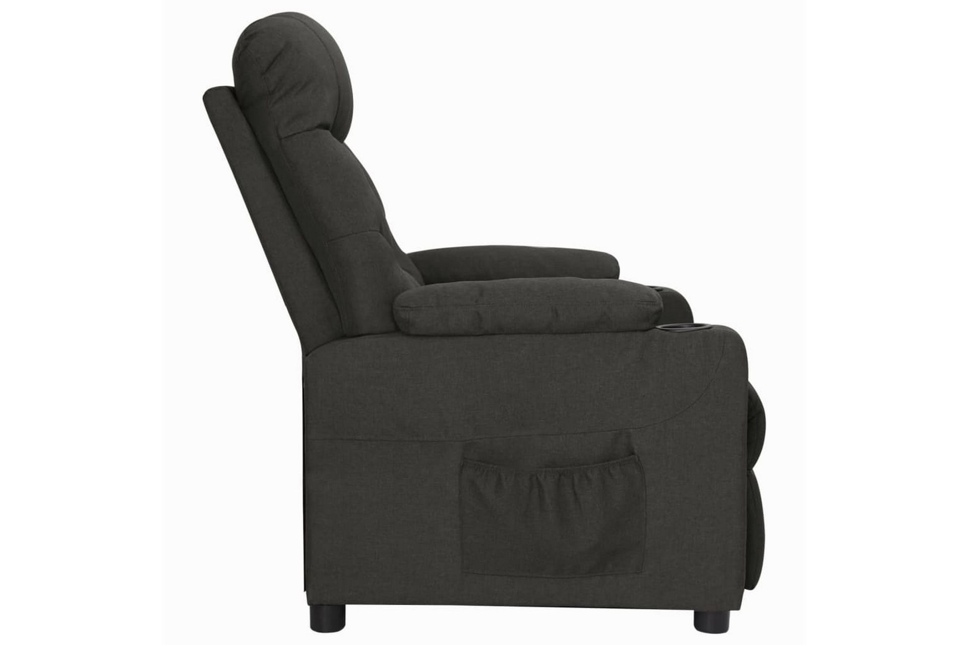 lænestol med løftefunktion stof sort - Sort - Møbler - Stole & lænestole - Lænestole - Recliner lænestol