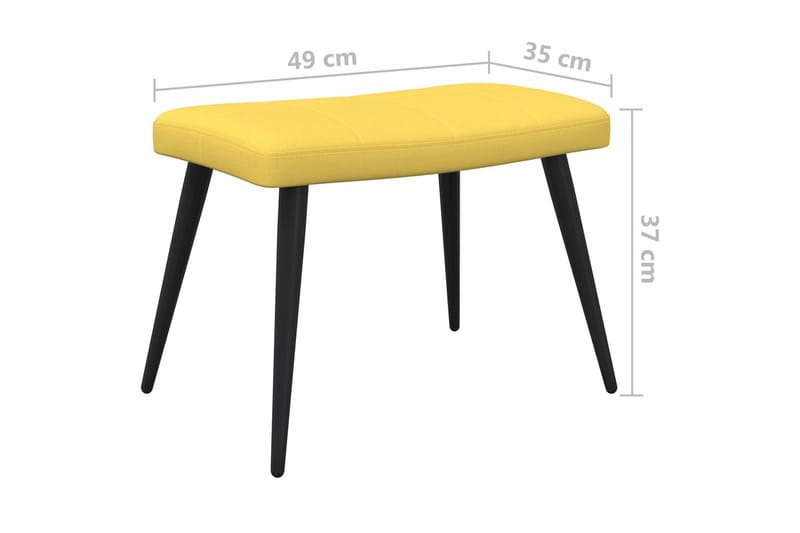 lænestol med skammel 62x68,5x96 cm stof sennepsgul - Møbler - Stole & lænestole - Lænestole