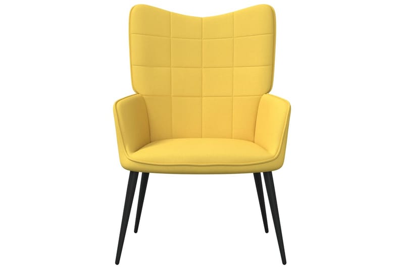 lænestol med skammel 62x68,5x96 cm stof sennepsgul - Møbler - Stole & lænestole - Lænestole