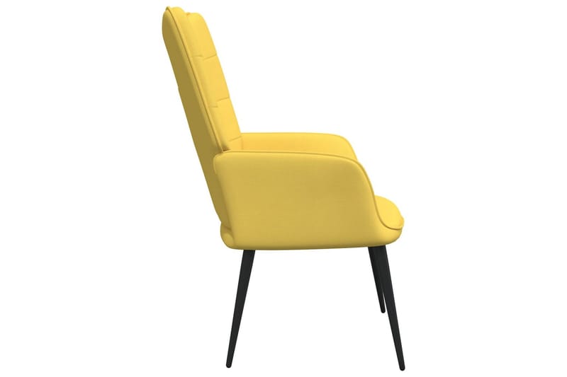 lænestol med skammel 62x68,5x96 cm stof sennepsgul - Møbler - Stole & lænestole - Lænestole