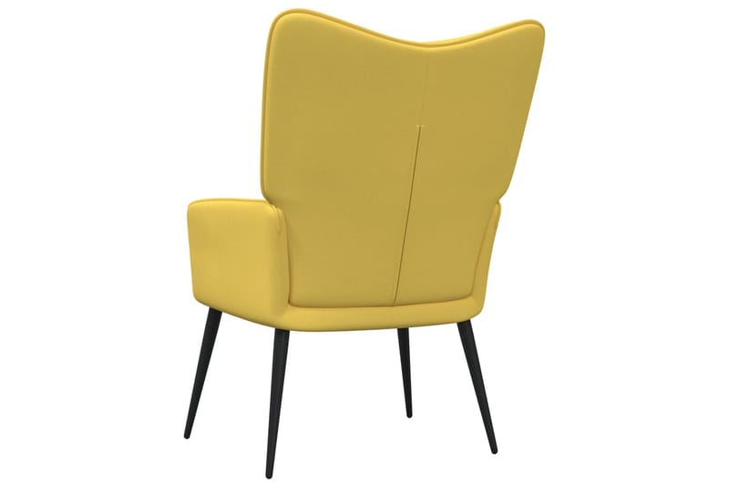 lænestol med skammel 62x68,5x96 cm stof sennepsgul - Møbler - Stole & lænestole - Lænestole