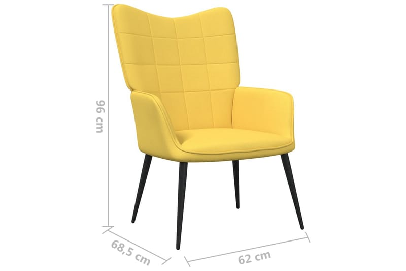 lænestol med skammel 62x68,5x96 cm stof sennepsgul - Møbler - Stole & lænestole - Lænestole