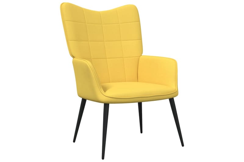 lænestol med skammel 62x68,5x96 cm stof sennepsgul - Møbler - Stole & lænestole - Lænestole