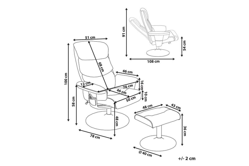 Lænestol med vippefunktion Legend - Beige, Sølv - Møbler - Stole & lænestole - Lænestole - Massagestol