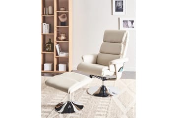 Lænestol med vippefunktion Legend - Beige, Sølv - Møbler - Stole & lænestole - Lænestole - Læderstol