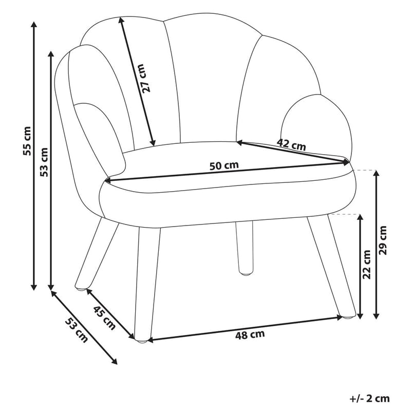 Lænestol Miland - Beige, lyst træ - Møbler - Stole & lænestole - Lænestole - Lænestol uden armlæn