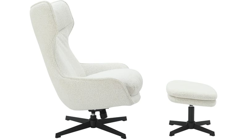 Lænestol NFG Aegis med puf creme - creme - Møbler - Stole & lænestole - Lænestole - Lænestol med fodskammel