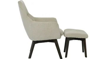 Lænestol NFG Loke med puf creme - creme - Møbler - Stole & lænestole - Lænestole